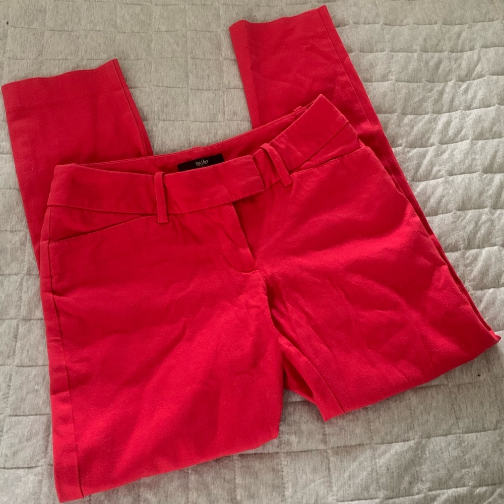 Vintage 90’s Mossimo bright red orange skinny formal/business casual jeggings